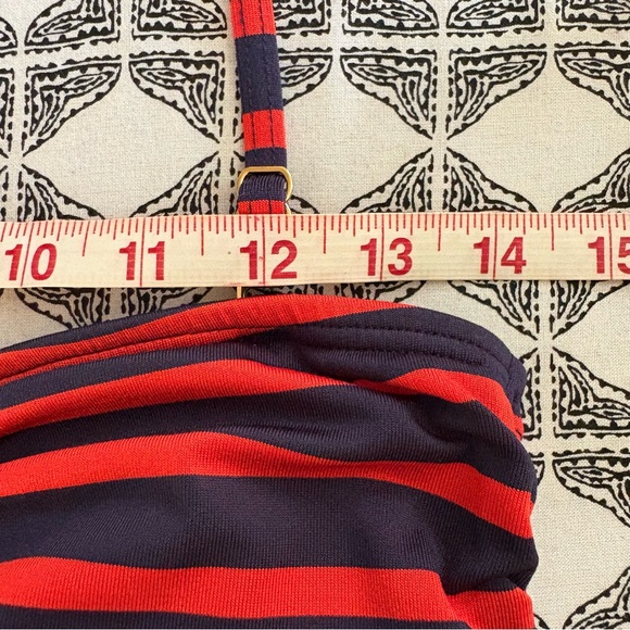 NWOT MICHAEL KORS Red and Navy Ruched Swim Top size L - Picture 5 of 12